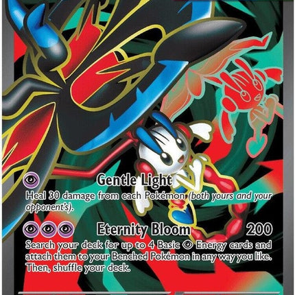 Pokémon Mega Floette EX card from Chaos Rising set, featuring vibrant artwork and detailed Pokémon design.