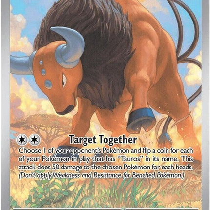 Pokémon Chaos Rising Tauros single card from ME04 set, featuring detailed artwork of the Pokémon Tauros.