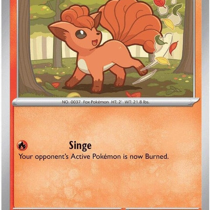 Pokémon Chaos Rising Vulpix single card from the ME04 set, featuring a Vulpix illustration with vibrant colors.