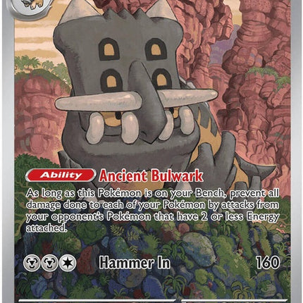 Pokémon Pitch Black Bastiodon single card, featuring detailed artwork and Pokémon branding.