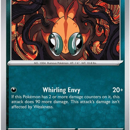 Pokémon ME05 Pitch Black Chi-Yu single card, featuring a dark-themed Pokémon character with vibrant details and a dynamic pose.