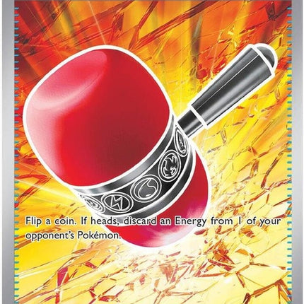 Pokémon ME05 Pitch Black Crushing Hammer single card featuring a black design and artwork of a hammer, for trading card collection.