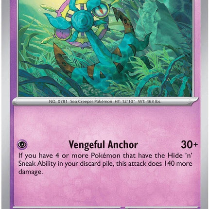 Pokémon ME05 Pitch Black Dhelmise single card featuring Dhelmise in black and green colors with detailed artwork.