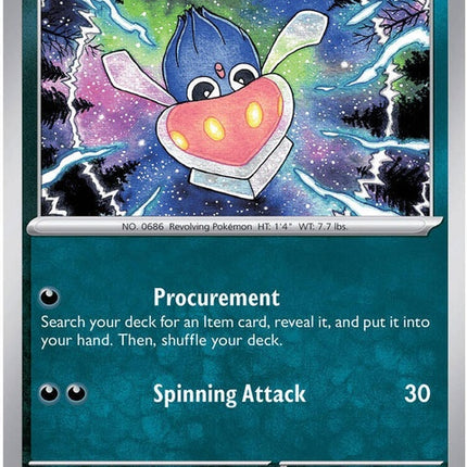 Pokémon Inkay single card from the ME05 Pitch Black series, featuring Inkay's artwork with game details.