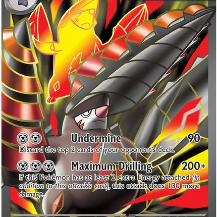 Pokémon Mega Excadrill EX card featuring Pitch Black Mega Excadrill with detailed artwork and vibrant colors.