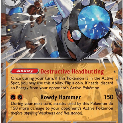 Pokémon Rampardos EX card from the Pitch Black series, featuring detailed artwork and vibrant colors.
