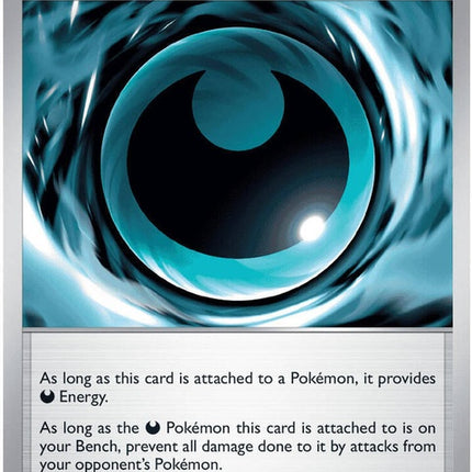 Pokémon ME05 Pitch Black Shadowy Darkness Energy card from the Singles collection, featuring dark-themed Pokémon energy design.