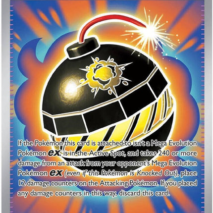 Pokemon ME05 Pitch Black Tremendous Bomb single card from the Pokémon trading card game, featuring a dark-themed design.
