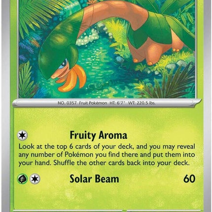 Pokémon ME05 Pitch Black Tropius single card featuring a detailed illustration of the grass and flying-type Pokémon.