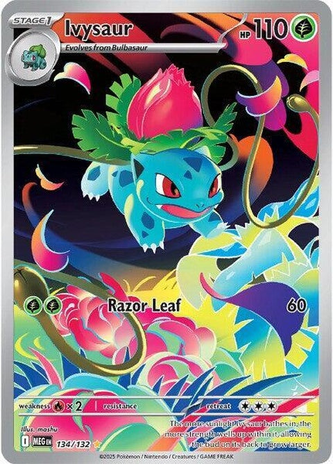 Image of Mega Evolution Ivysaur Pokémon figure from Pokémon brand, showcasing its detailed design and vibrant green color.