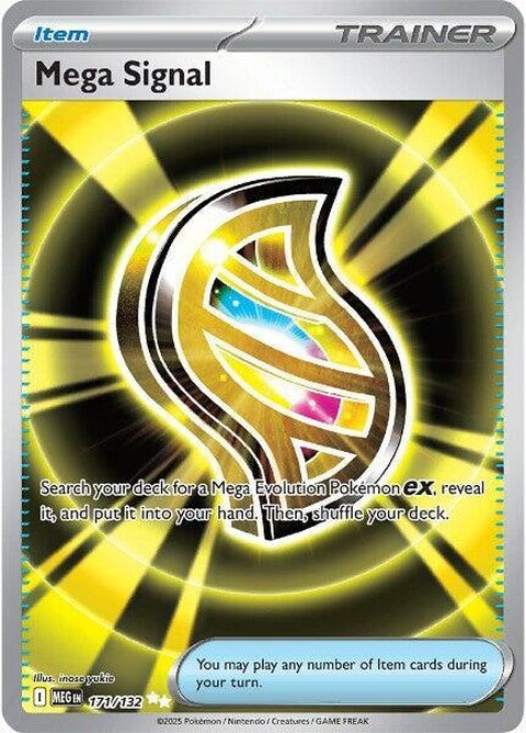 Pokémon Mega Evolution Mega Signal 171, a vibrant in-game item for Mega Evolution, featuring bright colors and detailed design.