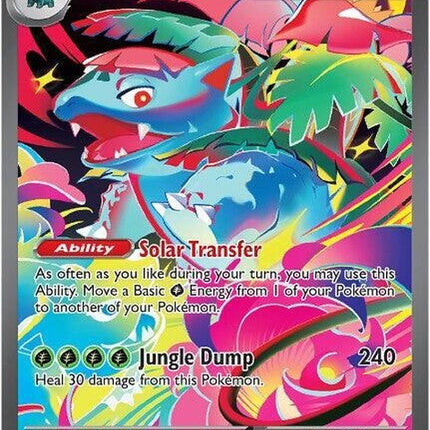Pokémon Mega Evolution Mega Venusaur EX card featuring Mega Venusaur in a dynamic pose with vibrant artwork.