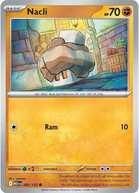 Pokémon Mega Evolution Nacli, a single-card game collectible featuring Nacli in Mega Evolution form.