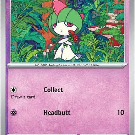 Mega Evolution Ralts Pokémon card, displaying Mega Ralts with vibrant artwork and detailed card design.