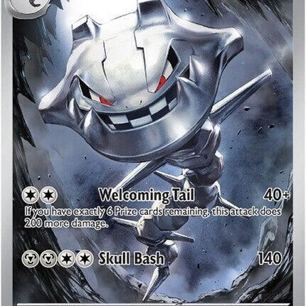 Steelix Mega Evolution Pokémon card, featuring Steelix in its mega form, from the Pokémon brand's singles collection.