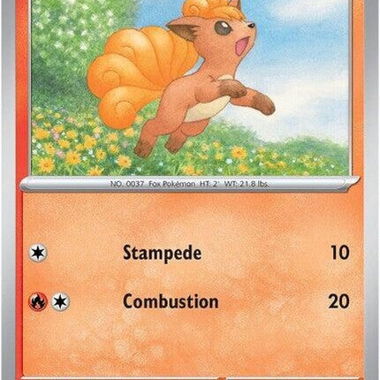 Pokémon Mega Evolution Vulpix with fiery tail and icy blue eyes, showcasing its powerful Mega form.