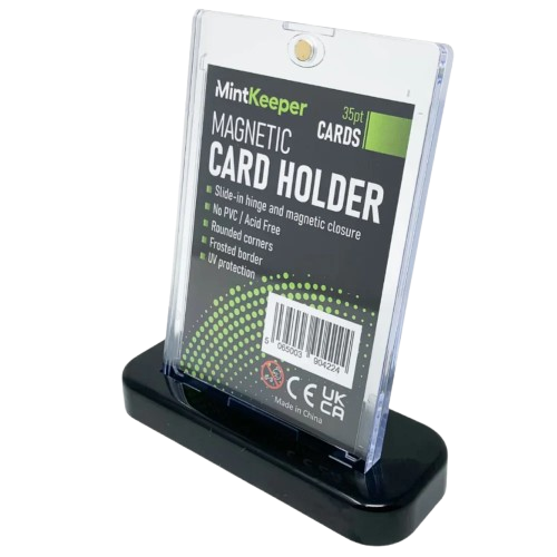 KTM Collectibles MintKeeper 35pt magnetic card holder and stand combo, compact metal card display for collectible cards.