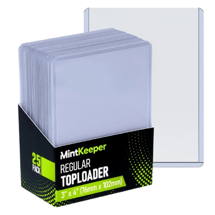 KTM Collectibles MintKeeper 3x4 inch 35pt card top loaders for trading cards, set of 25 transparent protective sleeves