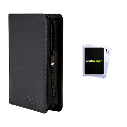 KTM Collectibles MintKeeper Toploader Binder with four transparent pockets for storing and displaying trading cards
