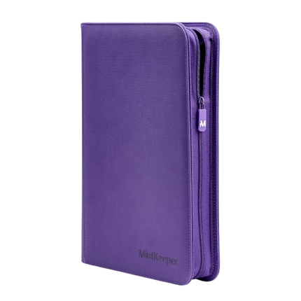 KTM Collectibles MintKeeper Toploader Binder with 4 clear pockets for storing collectible cards or memorabilia.
