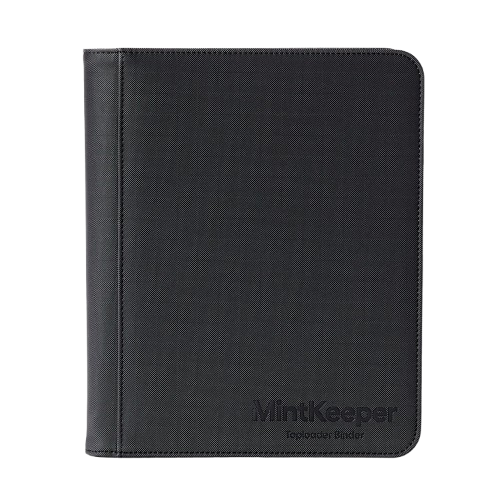 KTM Collectibles MintKeeper Toploader Binder with four clear pockets for storing collectible cards or trading cards