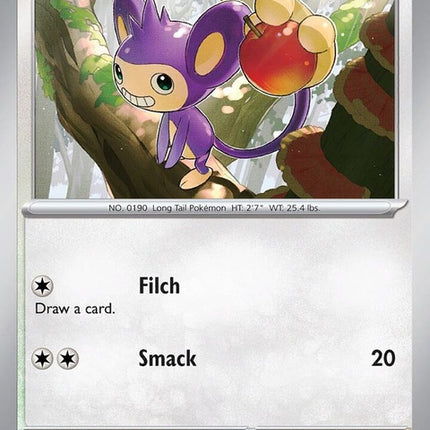 Pokémon Paradox Rift Aipom single card from the Pokémon brand featuring a detailed illustration of the ape Pokémon.