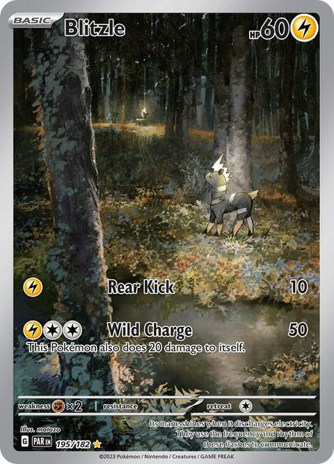 Pokémon Paradox Rift Blitzle card from the Singles collection, featuring a detailed illustration of the electric Pokémon.