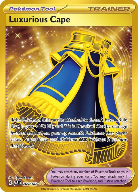Pokémon Paradox Rift Luxurious Cape, a detailed image of the elegant cape from the Singles collection, featuring vibrant design.
