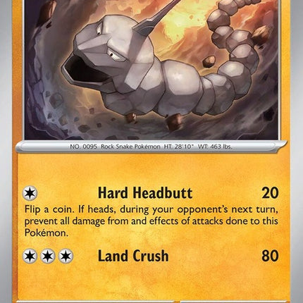 Pokémon Paradox Rift Onix 90 card, single Pokémon trading card featuring Onix with detailed artwork and vibrant design.
