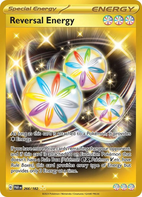 Pokémon Paradox Rift - Reversal Energy single card, featuring vibrant artwork and dynamic design on a Pokémon trading card.