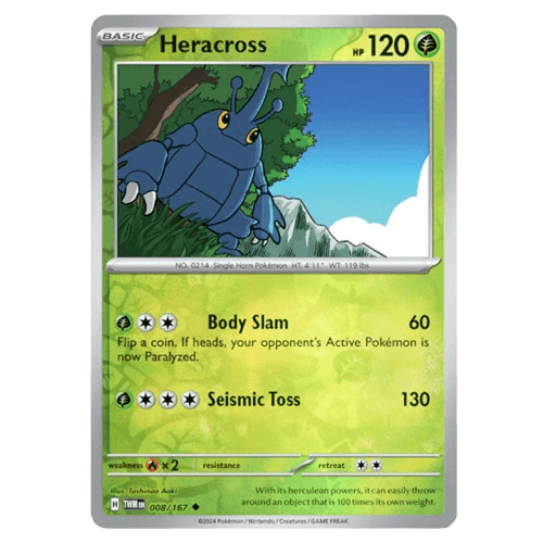 Heracross 008/167 (Reverse Holo) – Twilight Masquerade | KTM Collectibles UK