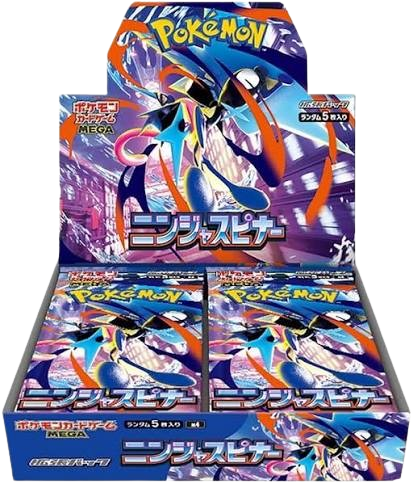 Japanese Pokémon Booster Box Ninja Spinner M4 by KTM Collectibles, featuring colorful booster pack artwork and packaging.