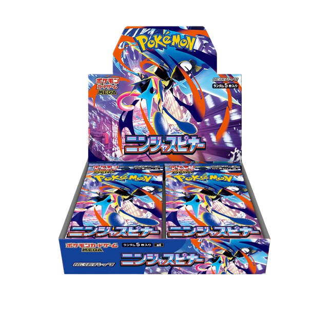 Pokémon Ninja Spinner M4 Japanese booster box by KTM Collectibles, featuring colorful Pokémon-themed packaging and artwork.