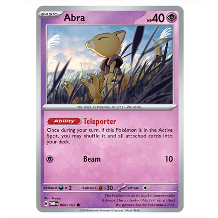 Pokemon - Scarlet & Violet - Twilight Masquerade - Abra - 080/167 - KTM Collectibles 