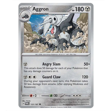 Pokemon - Scarlet & Violet - Twilight Masquerade - Aggron - 122/167 - KTM Collectibles 