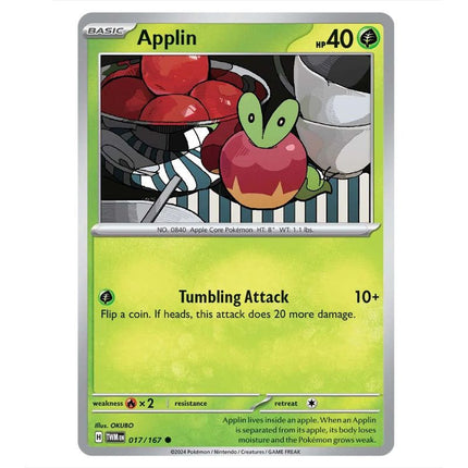 Pokemon - Scarlet & Violet - Twilight Masquerade - Applin - 017/167 - KTM Collectibles 