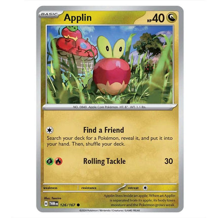 Pokemon - Scarlet & Violet - Twilight Masquerade - Applin - 126/167 - KTM Collectibles 