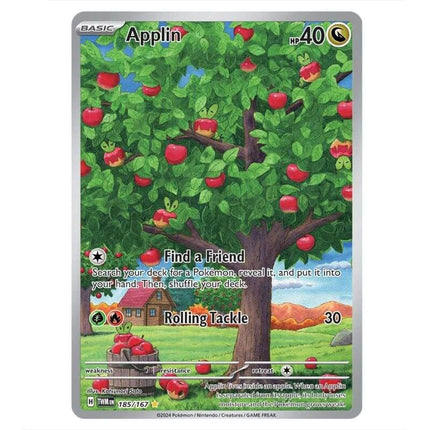 Pokemon - Scarlet & Violet - Twilight Masquerade - Applin - 185/167 - KTM Collectibles 