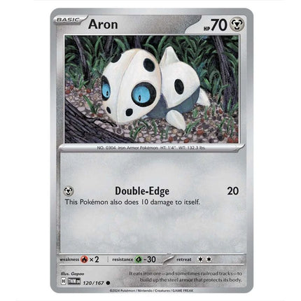 Pokemon - Scarlet & Violet - Twilight Masquerade - Aron - 120/167 - KTM Collectibles 
