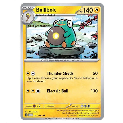 Pokemon - Scarlet & Violet - Twilight Masquerade - Bellibolt - 074/167 - KTM Collectibles 