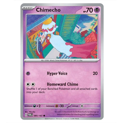 Pokemon - Scarlet & Violet - Twilight Masquerade - Chimecho - 085/167 - KTM Collectibles 