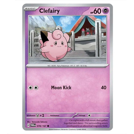 Pokemon - Scarlet & Violet - Twilight Masquerade - Clefairy - 078/167 - KTM Collectibles 