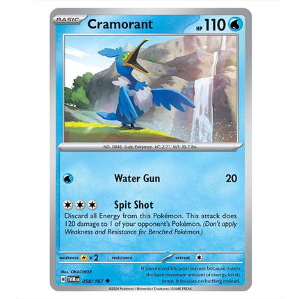 Pokemon - Scarlet & Violet - Twilight Masquerade - Cramorant - 058/167 - KTM Collectibles 