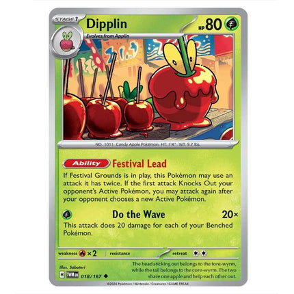 Pokemon - Scarlet & Violet - Twilight Masquerade - Dipplin - 018/167 - KTM Collectibles 