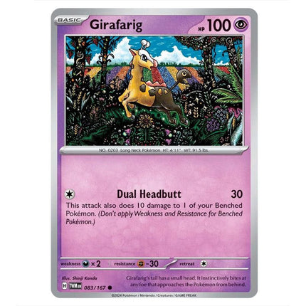 Pokemon - Scarlet & Violet - Twilight Masquerade - Girafarig - 083/167 - KTM Collectibles 