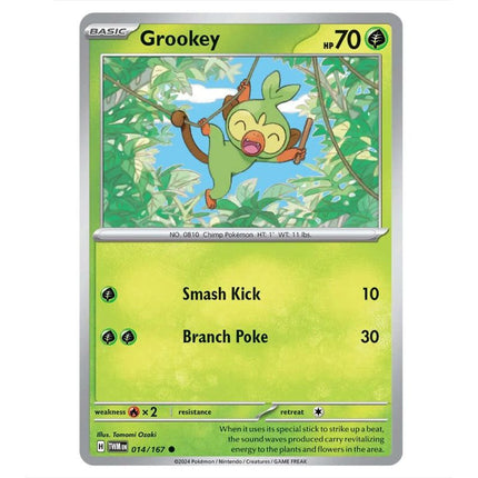 Pokemon - Scarlet & Violet - Twilight Masquerade - Grookey - 014/167 - KTM Collectibles 