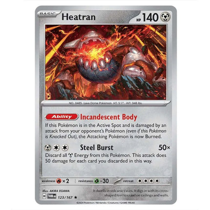 Pokemon - Scarlet & Violet - Twilight Masquerade - Heatran - 123/167 - KTM Collectibles 