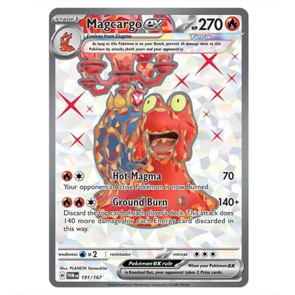 Pokemon - Scarlet & Violet - Twilight Masquerade - Magcargo ex - 191/1 - KTM Collectibles 