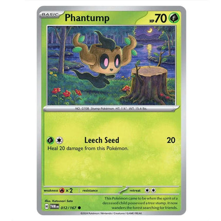 Pokemon - Scarlet & Violet - Twilight Masquerade - Phantump - 012/167 - KTM Collectibles 