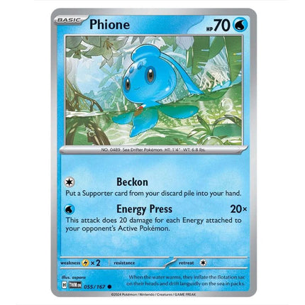 Pokemon - Scarlet & Violet - Twilight Masquerade - Phione - 055/167 - KTM Collectibles 